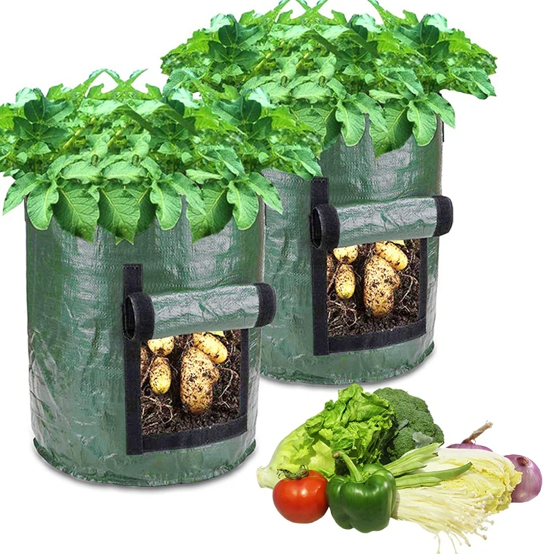 2/4PCS Potato Grow Bag PE Vegetable Onion Plant Bag with Handle Thickened Garden Carrot Taro Peanut Outdoor Garden Growing Bag heritage plant pots