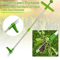 Extracteur de racines en aluminium, désherbeur d'extérieur Portable, manuel, pelouse de jardin à Long manche, extracteur de mauvaises herbes léger avec pédale 