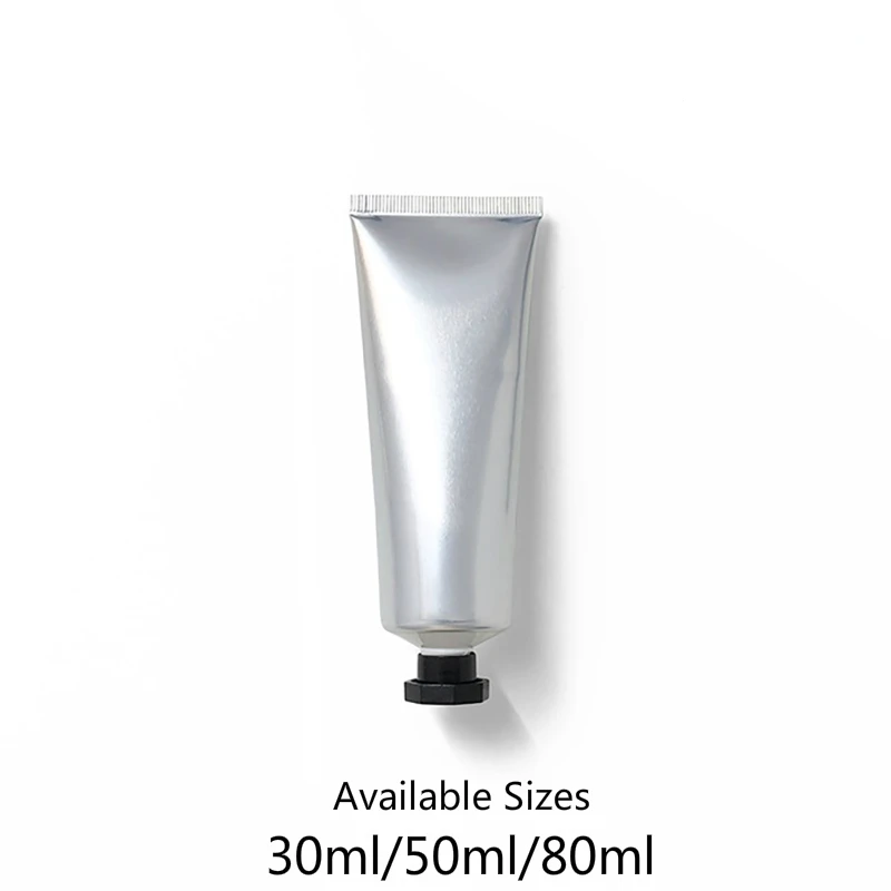 

30ml 50ml 80ml Silver Aluminum Plastic Soft Bottle Cosmetic Skin Care Cream Squeeze Packaging Tube Body Lotion Travel Container