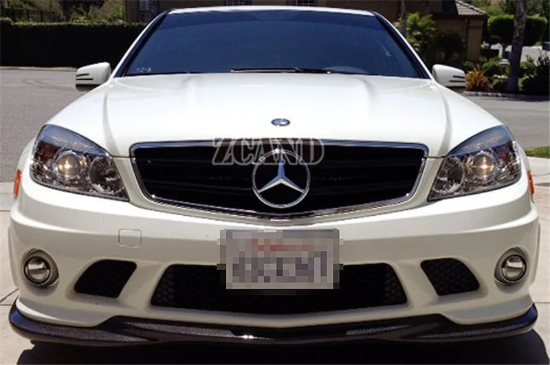 Передний спойлер из настоящего углеродного волокна для Mercedes BENZ W204 c-класс C63 AMG передний бампер 2008-2011