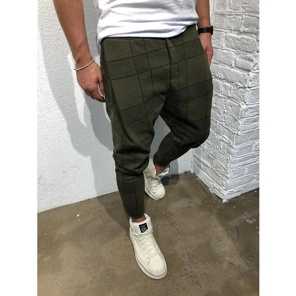 ArmyGreen Yiwa Мужские штаны брюки обтягивающие брюки хлопок ноги свободные длинные брюки высокое качество длинный рукав мальчик тонкий пальто простая одежда - Цвет: ArmyGreen