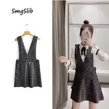 Весенняя твидовая рубашка в английском стиле, элегантные винтажные женские вечерние мини-юбки vestidos de fiesta de noche