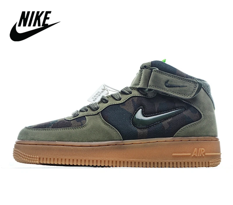 Nike Air Force 1 Mid Jewel Camo Мужская обувь на липучке армейский зеленый камуфляж 40-45 AV2586-200 |