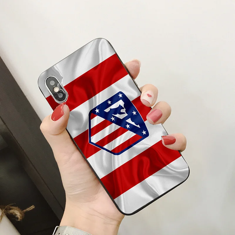 Чехол для телефона Saul для iphone, чехол Atletico Madrid FC DIY, черный мягкий чехол из ТПУ для iphone 11Pro X XR XS MAX 7 8 7plus 6 6S 5S SE 5