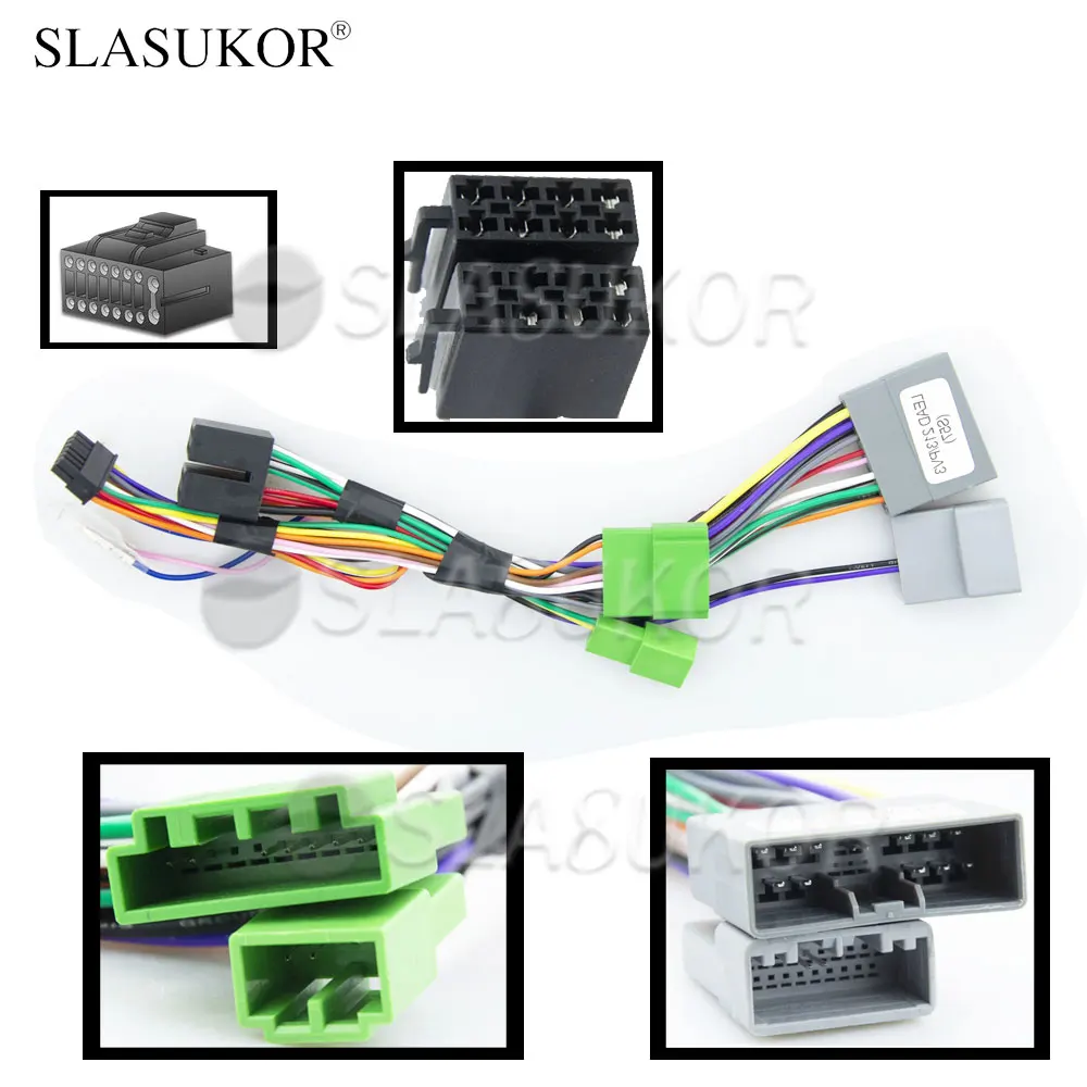Android Radio Cables For Honda Civic Hatchback 16pin Adapter 2006+ For Citroen Buick Peugeot ISO Power Cable 16 Pins cable connector kit,car line adapter cable,car line adapter