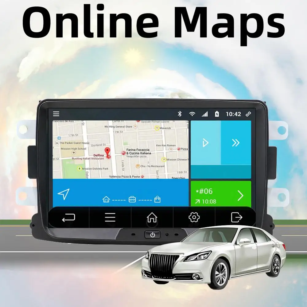 Радио автомобиля 1din android 7,1 Автомобильный мультимедийный плеер gps навигации для Renault Duster/Dacia/Sandero/Captur/ЛАДА с Wi Fi bt fam am