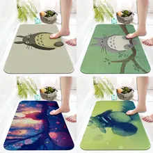 

My Neighbor Totoro Horror Printed Flannel Floor Mat Bathroom Decor Carpet Non-Slip For Living Room Kitchen welcome Doormat