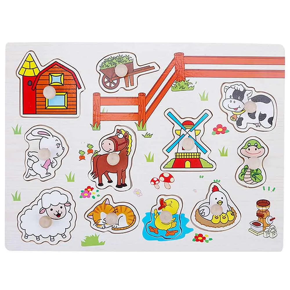 Grab Board Детские деревянные игрушки мультфильм пазл игрушки деревянные для ногтей ручной захват доска детские строительные головоломки игрушки Новые - Цвет: A6