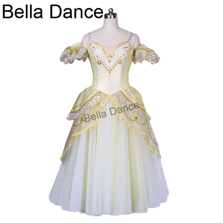 Gold Queen Ballet Long Tutu Dress Women Professional Ballet Tutus Pink Romantic Tutu Ballet Stage Costume  BT8902A