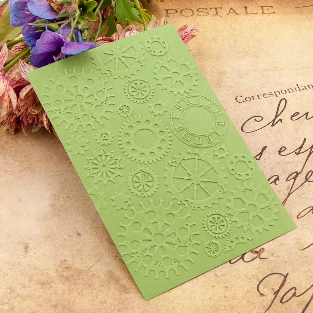 Gear Clock Dial Embossing Folders File Papers Album Stencils Cards Making Template DIY 3D Scrapbooking Cutting Dies