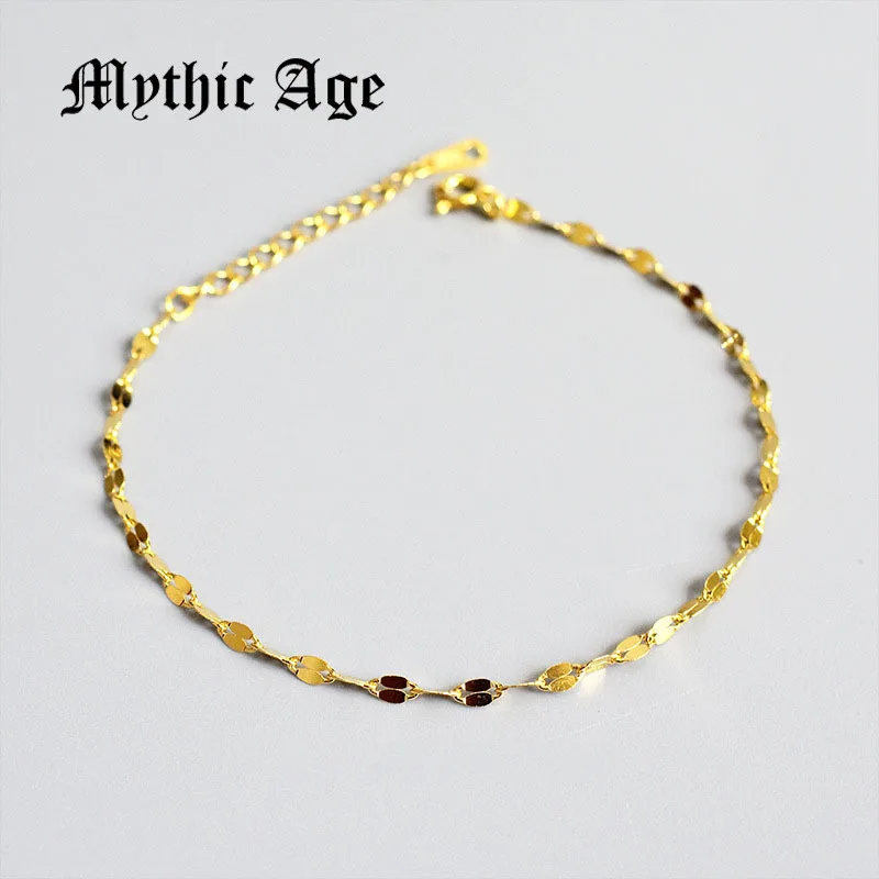 Женский браслет из стерлингового серебра 925 пробы MYTHIC AGE 15 + 3 см с золотым
