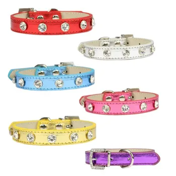 

New Cats Collars with Bells Kitten Necklace Accessories Products for Pet Small Dogs Collar Rhinestones Collar Gato Personalizado