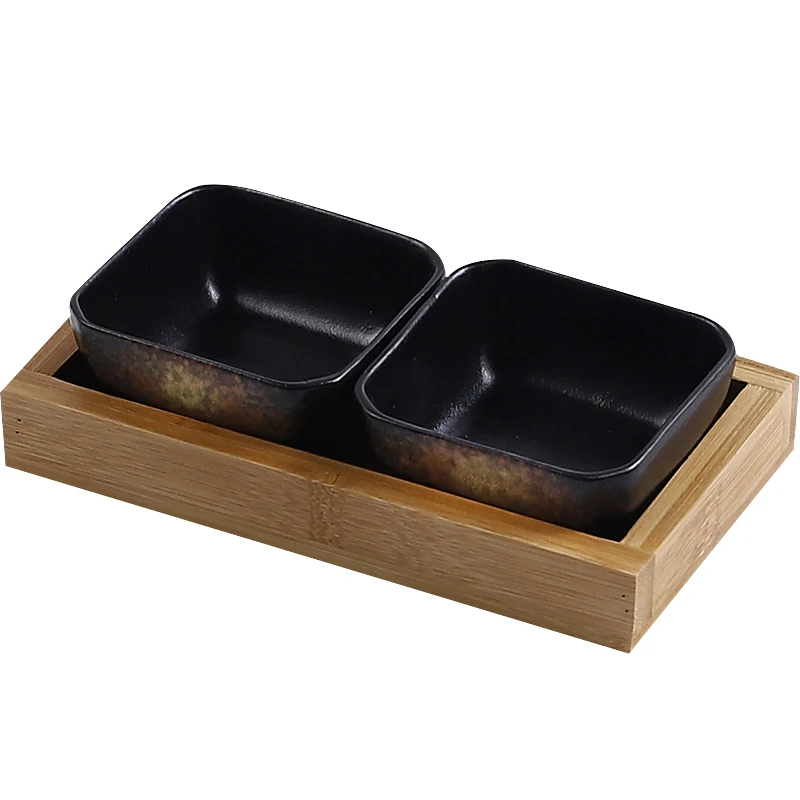 Fruit Plate Ceramic Dessert Plates Snack Dish Creative ceramic grid fruit plate snack plate serving platter Japanese small dish with tray Home desktop dried fruit snack tray