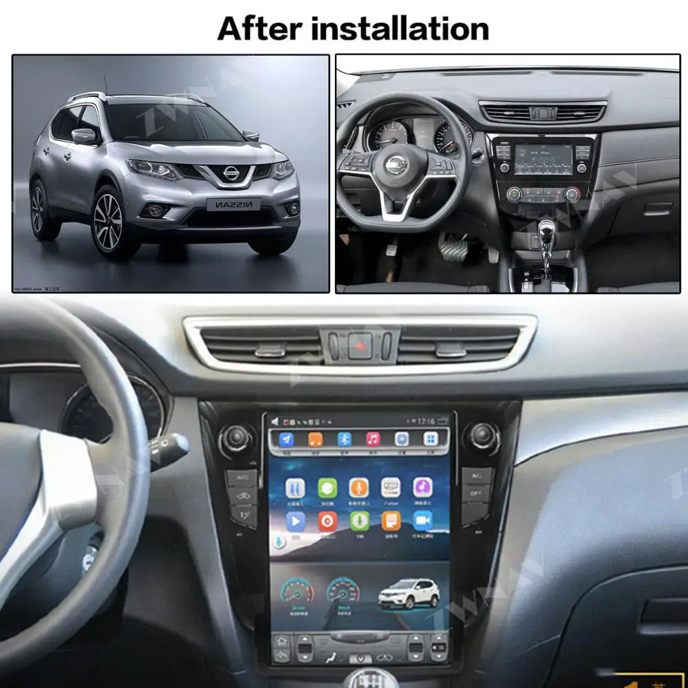 Top 4+64 Tesla style Android 8.1 Car Stereo Multimedia ForNISSAN X-TRAIL Qashqai 2013+ Radio GPS Navi Audio vertical screen headunit 1