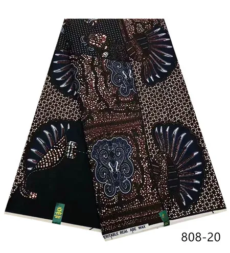 Анкара Африки полиэстер воск принты ткань bintareal воск высокое качество 6 ярдов африканская ткань для вечерние платье 2301 - Цвет: 808-20