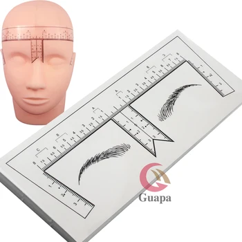 20PCS Disposable Eyebrow Ruler Sticker Eyebrow Tattoo Shape Tool Adhesive Microblading Guide Makeup Measurement Stencil Template