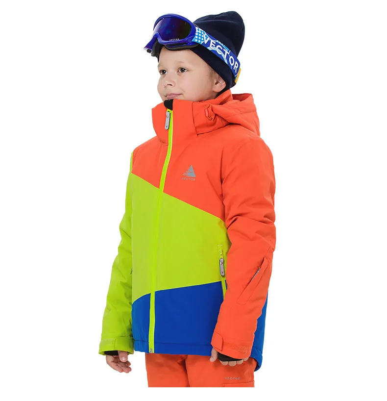 Детская Лыжная куртка, цветная водонепроницаемая ветрозащитная куртка для детей, лыжная куртка, зимняя теплая одежда для спорта на открытом воздухе