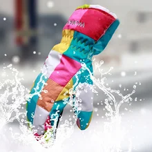 Зимние лыжные перчатки Детские водонепроницаемые лыжные перчатки ветрозащитные зимние перчатки для мальчиков и девочек Нескользящие варежки принадлежности для сноуборда