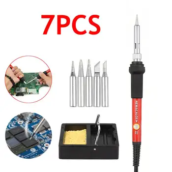 

Adjustable Temperature Electric Soldering Iron Kit 110-220V 60W Welding Solder Rework Station Heat Pencil Repair Hand Tools Set