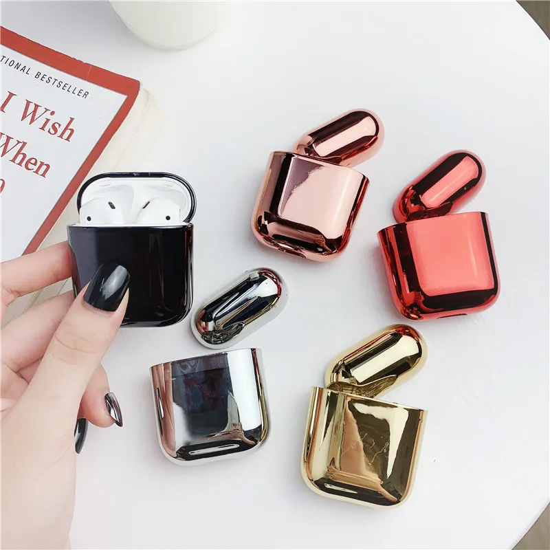Чехол KJOEW для AirPods TPU роскошное золотое покрытие Жесткий беспроводные наушники