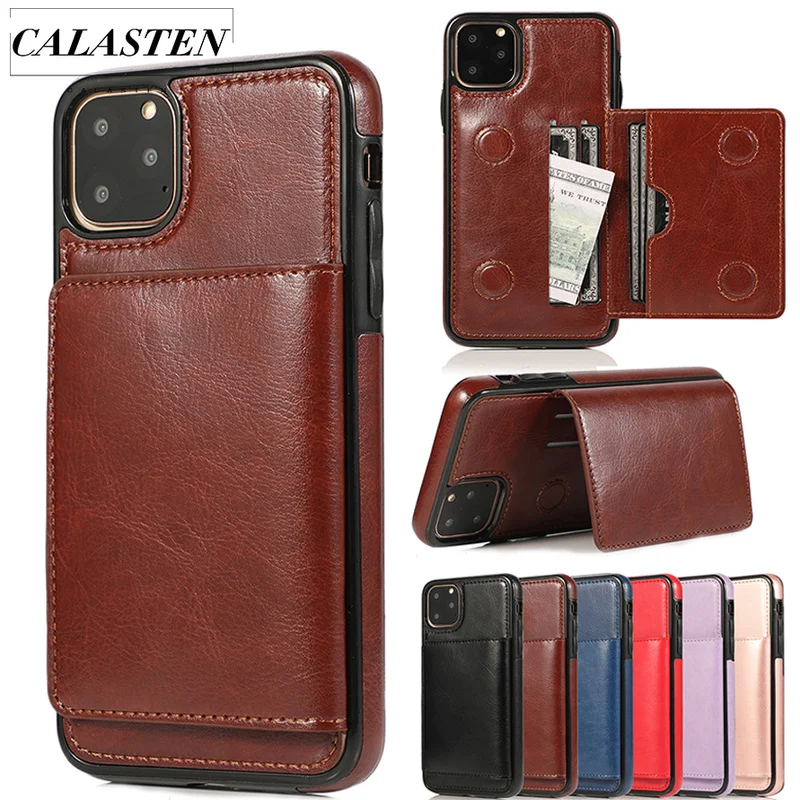 

Luxury PU Leather Phone Case For iPhone 11 Pro MAX Slim Wallet Card Back Cover For iPhone X XR XS MAX 8 7 6 6S Plus 5s Case Capa