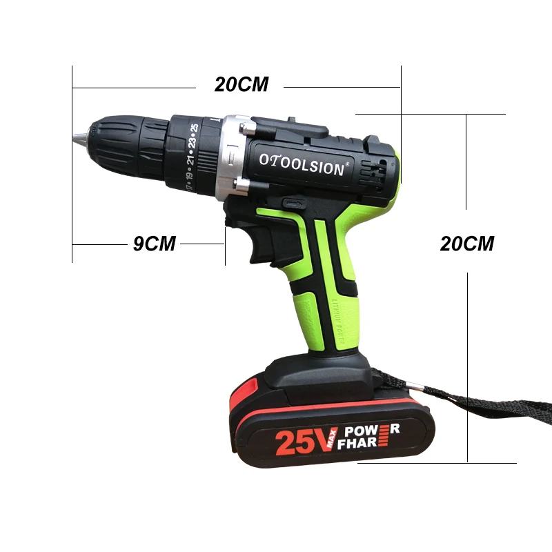 25V Impact Electric Drill 1500Mah Rechargeable Lithium Battery Drill Household Electric Screwdriver 2 Speed Cordless Screwdriver (8)