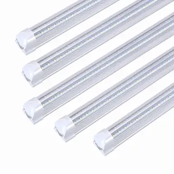 

8Foot T8 Tube LED Bulb Lamp V Shape Integrated 72W 8ft 2400MM LED Tube Fluorescent Light Double Side Power Cooler Door Lighting