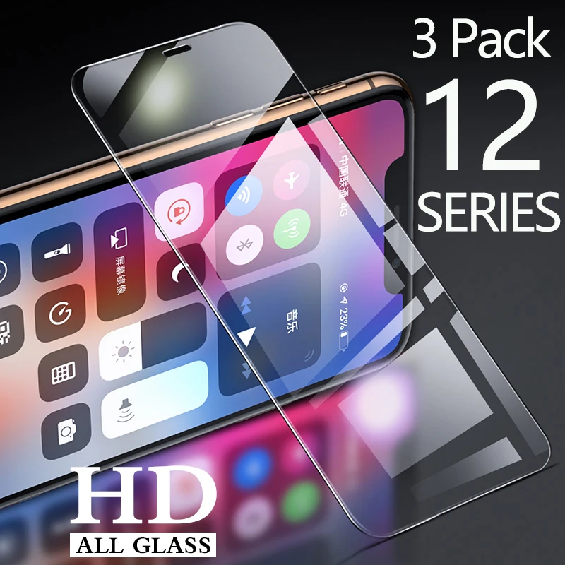 

3Pack Tempered Glass For Apple Iphone 12pro Max 12 pro 12promax Screenprotector Case Protection Iphone12 Mini Verre Film Glas 9h