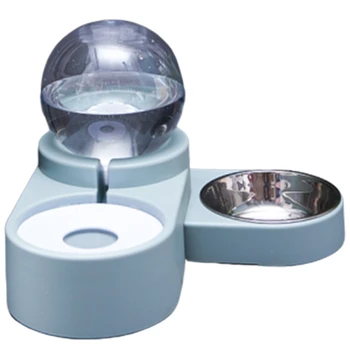 

1.8L Bubble Cat Automatic Feeder Pet Bowls Detachable Not Wet Mouth Cats Dogs Water Drinking Bowl Dispenser for Pet Feeding-Blue