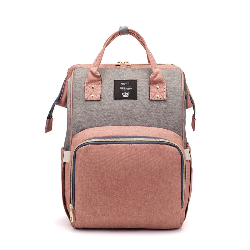 

Cross Border Hot Sales Mixed Colors Diaper Bag Multi-functional MOTHER'S Bag Mom Backpack Baoma Aiaper Backpack Customizable Log