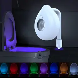 Lampe de Siège de Toilette Intelligente à Détecteur de Mouvement PIR, Rétroéclairage pour Cuvette pour WC, Imperméable, en 8 Couleurs 
