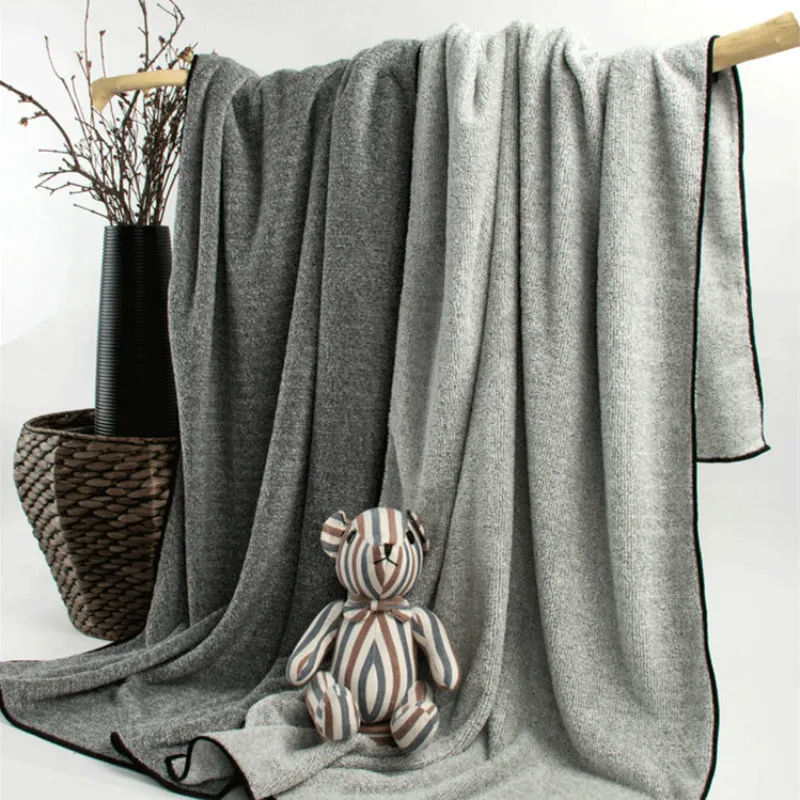 

High Quality 100% Bamboo Fabric Bath Towels Soft Beach Bath Towel Swim Washcloth 150x75cm Large Towel Sports Travel Accessories