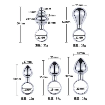 Ring Shape Anal Plug Sex Toys Metal Pull Ring Butt Plug Stainless Steel Smooth Ass Plug For Couple Sex Toys Dildo Anal Training 3