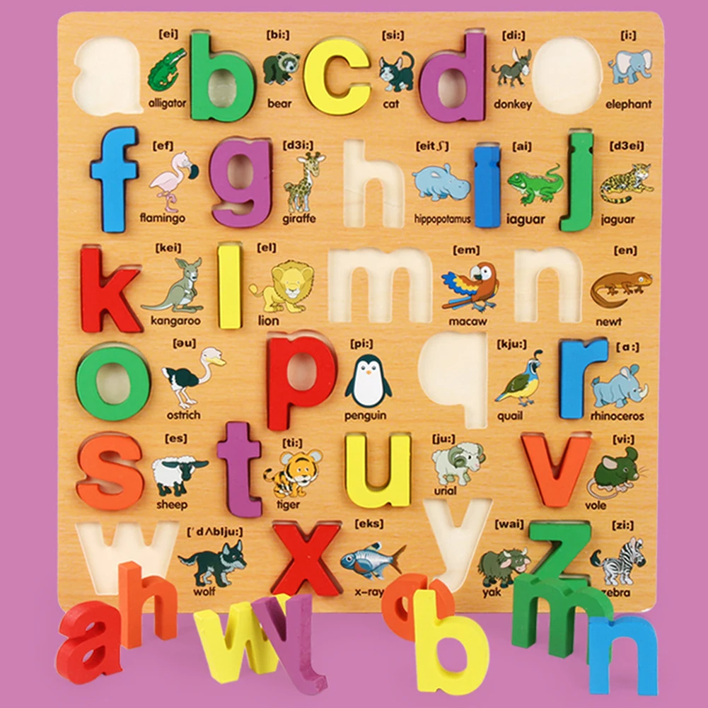 ABC пазл, цифровые деревянные игрушки, ранний обучающий пазл, буквы, алфавит, цифры, головоломка, дошкольные Развивающие игрушки для детей