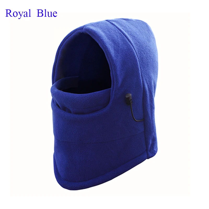 royal blue Зимние флисовые шапки-бини с капюшоном для мужчин и женщин новая теплая Ветрозащитная Балаклава маска-шлем для лица маска-маска - Цвет: royal blue