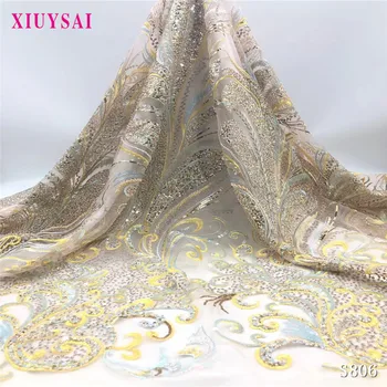 

Handmade Lace Latest African Lace Fabric 2020 High Quality Embroidery French Nigerian Net Lace Fabrics For Women Wedding SL806