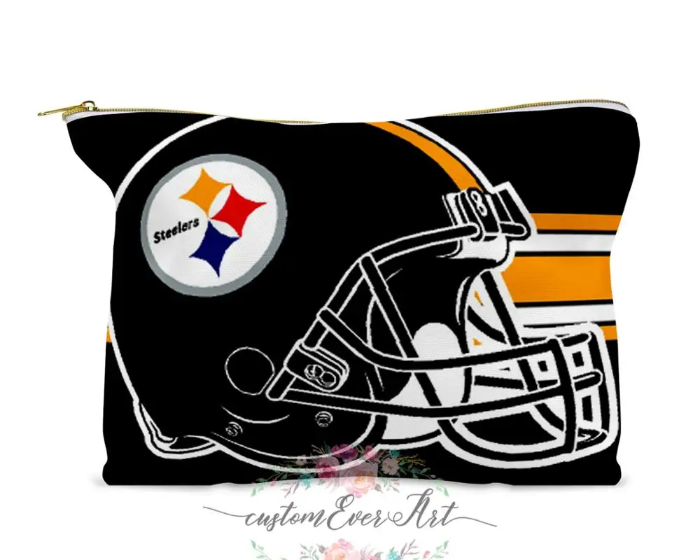 

Pittsburgh Steelers cosmetic bag travel size toiletries zipper pouch small makeup bag cute travel bag for women