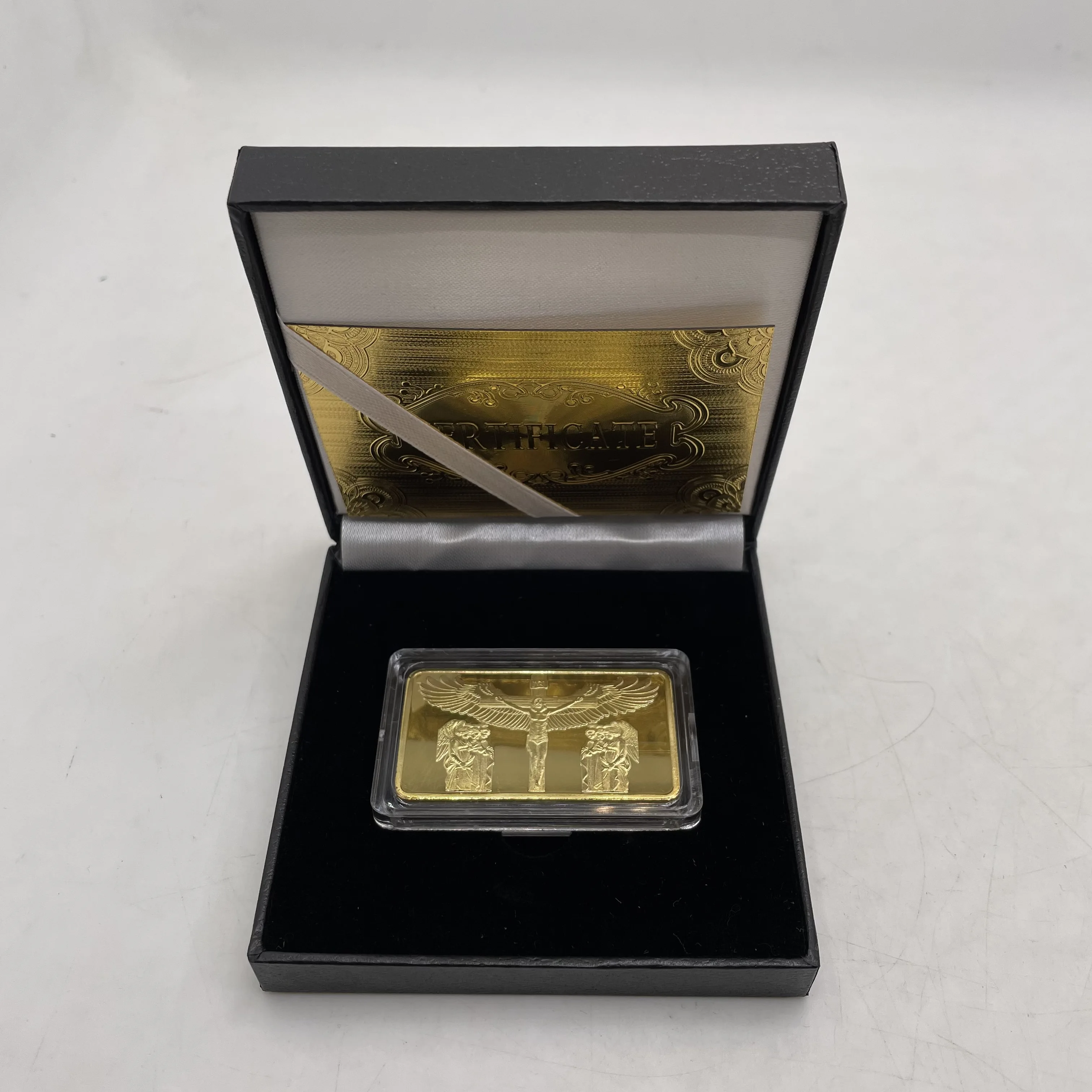 3 Designs Gold Plated Jesus and Cross Series Bars Home Decorative Christian Commemorative Coins with box for Gifts | Дом и сад