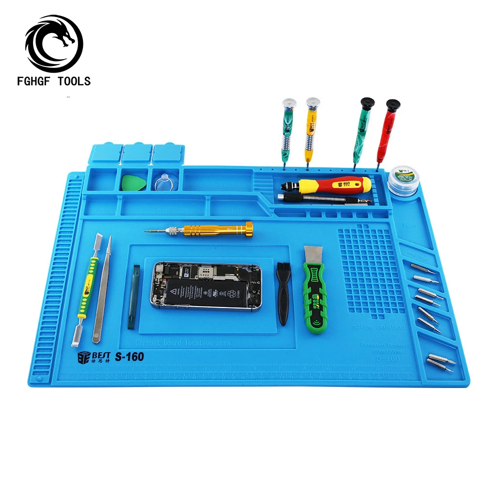 

FGHGF High Temperature Resistance Silica Gel Platform Pad Mobile Phone Repair Workbench Defence Static Combination Tool