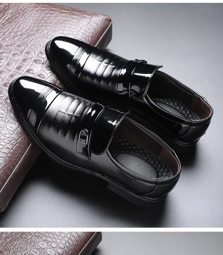 Г. Новые кожаные мужские туфли-оксфорды, большие размеры 38-48 модные повседневные деловые Свадебные модельные туфли без шнуровки Мужская Прямая поставка