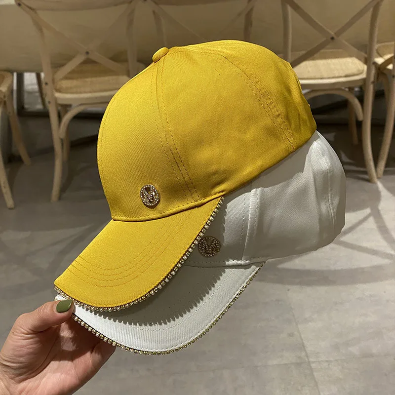 Letter M Rhinestone Women Baseball Cap 2020 New Female Solid Outdoor Autumn Adjustable Embroidered Hip-hop Hats Summer Sunhat02