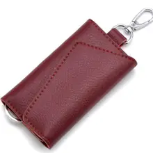 Мужская сумка из натуральной кожи, складывающаяся на дверь, электронный держатель для ключей, сумка для кредитных карт, монет, денег, кнопка, держатель, сумка