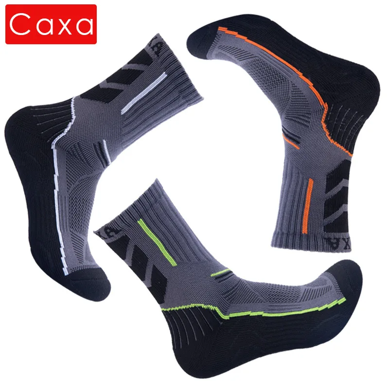 CX14037 Caxa Outdoor Sports Socks Terry Breathable Quick-drying for Hiking Running Mountaineering Cycling Basketball Fitness Compression Socks Mens Socks Women Hiking Socks