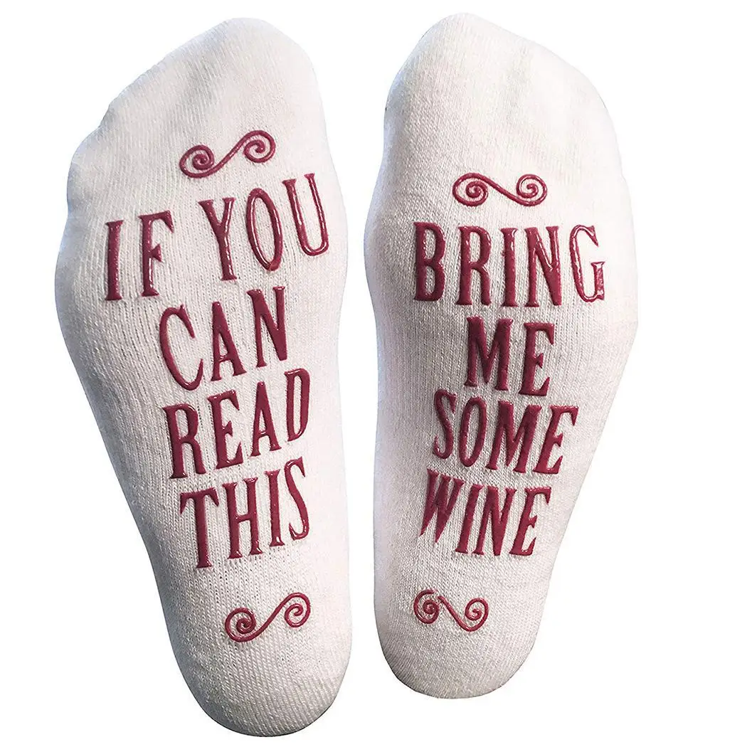 Для женщин Повседневное с надписью «If You Can Read This милый с принтом букв Для женщин Носки. Хлопковые домашние носки с буквенным принтом
