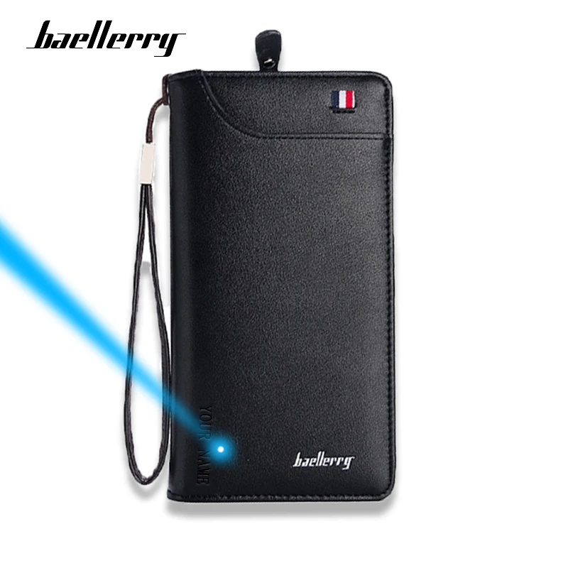 

Baellerry Brand Long Wallet Men High Quality Clutch PU Leather Purse Male Pocket for Photo Card Mobile phone Money Bag