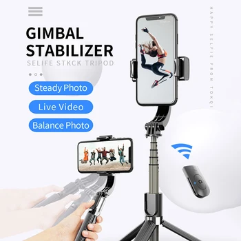 

Handheld Selfie Stick Tripod Bluetooth Gimbal Foldable Stabilizer with Wireless Remote Shutter for iPhone Samsung Cell Phone