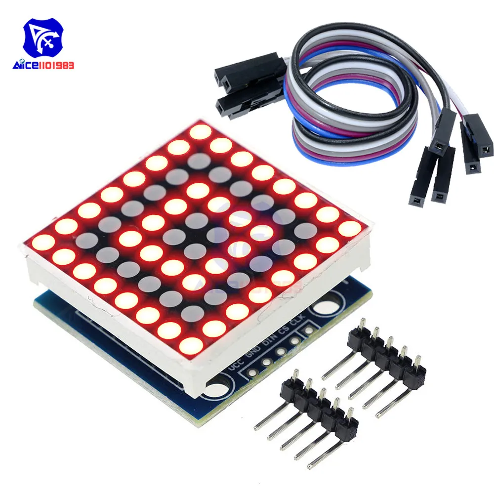 etisk skab Nonsens Diymore Max7219 8x8 Led Dot Matrix Module Common Cathode Mcu Control Led  Display Board 5pin Dupont Cable For Arduino Diy Kit - Integrated Circuits -  AliExpress