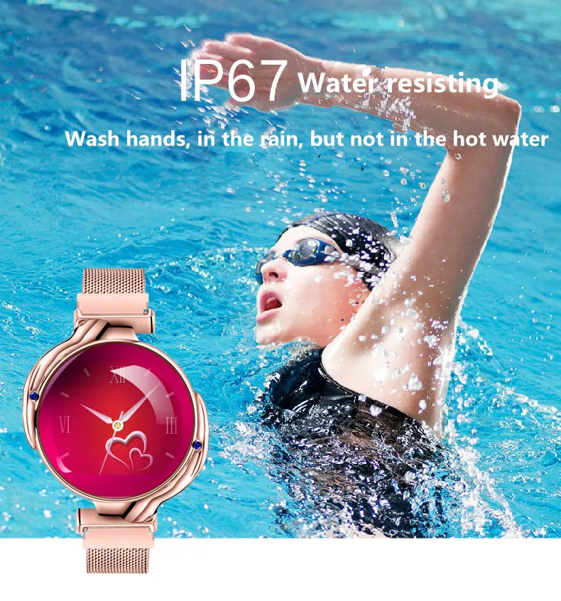 Женские умные часы, водонепроницаемые, bluetooth, браслет, спортивный, сердечный ритм, кровяное давление, умные часы, женское приложение, фитнес-трекер, браслет