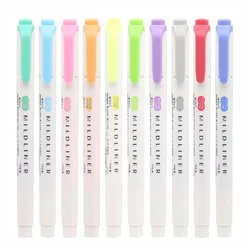 Ensemble de surligneurs à Double tête zèbre Mildliner, 5/25 pièces, stylo marqueur de peinture coloré, papeterie japonaise, école et bureau 