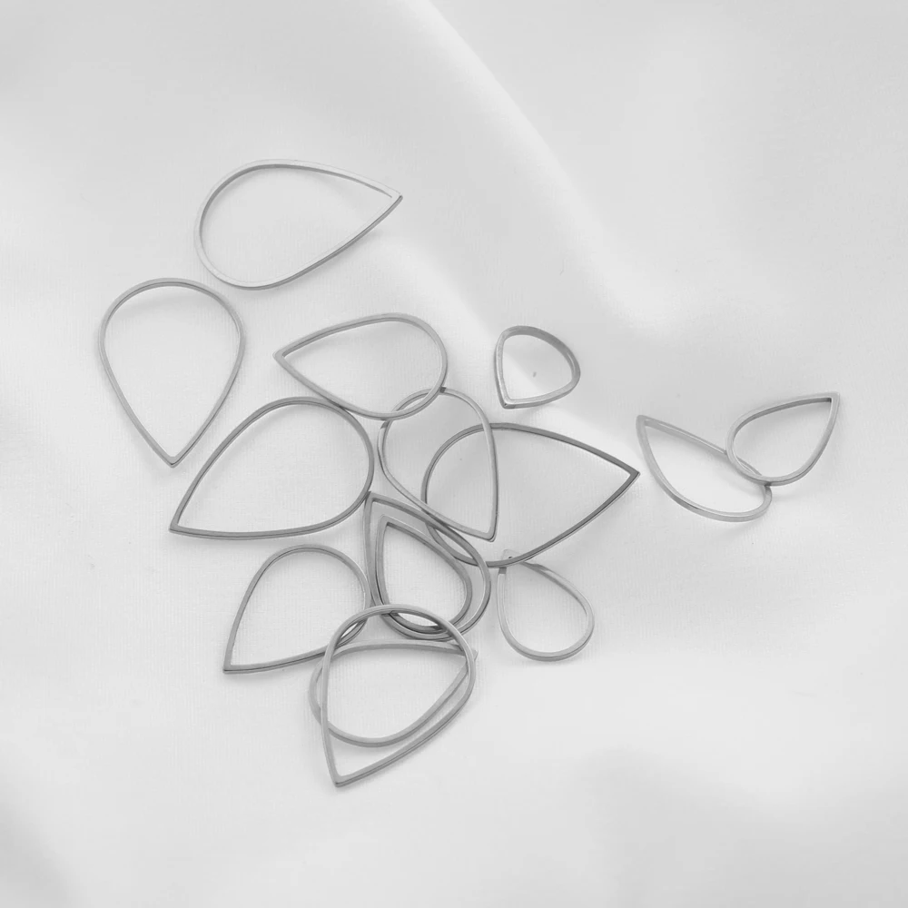 

20Pcs Stainless Steel Teardrop Connector Pendant Hollow Resin Frame Bezel Charms Supplies Mold For DIY Earrings Jewelry Making